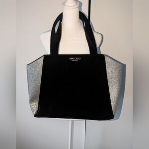 Jimmy Choo Black and Silver Glitter Tote - NWOT GWP